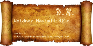 Weidner Maximilián névjegykártya
